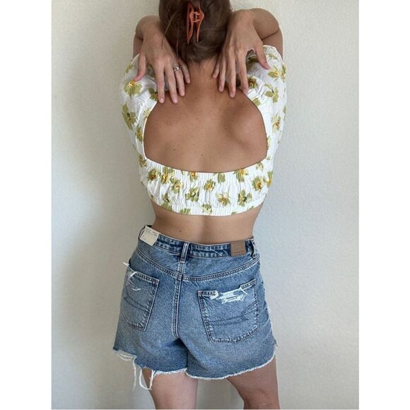 12th Tribe Floral Feminine Elastic Crop Top Small Festival Edgy - Picture 6 of 12